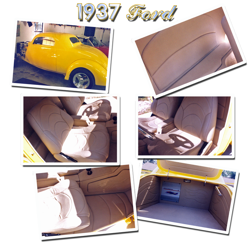 Schrecks Upholstery yellow 37 ford